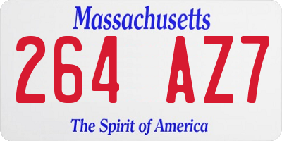 MA license plate 264AZ7