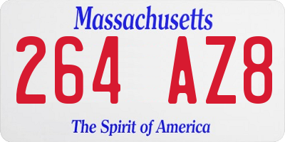 MA license plate 264AZ8