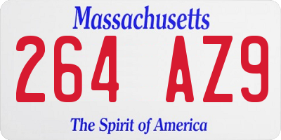 MA license plate 264AZ9