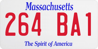 MA license plate 264BA1