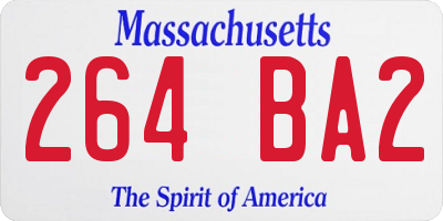 MA license plate 264BA2