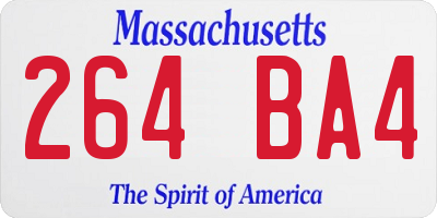 MA license plate 264BA4
