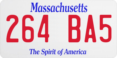 MA license plate 264BA5
