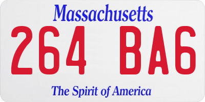 MA license plate 264BA6