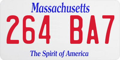 MA license plate 264BA7