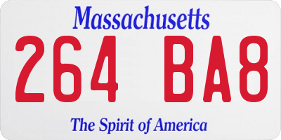MA license plate 264BA8