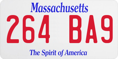 MA license plate 264BA9