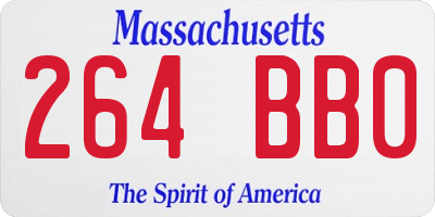 MA license plate 264BB0