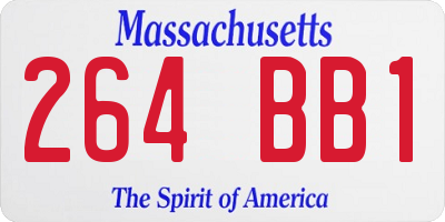 MA license plate 264BB1