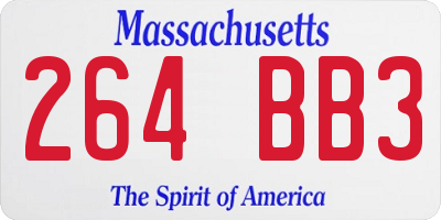 MA license plate 264BB3