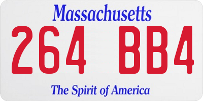 MA license plate 264BB4