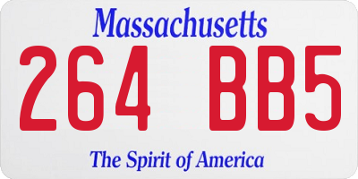 MA license plate 264BB5