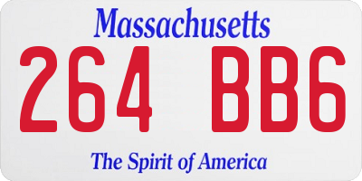 MA license plate 264BB6