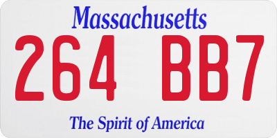 MA license plate 264BB7