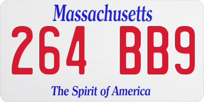 MA license plate 264BB9