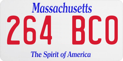MA license plate 264BC0