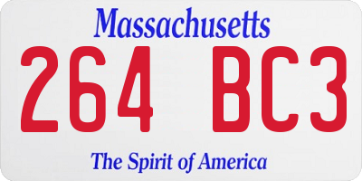 MA license plate 264BC3