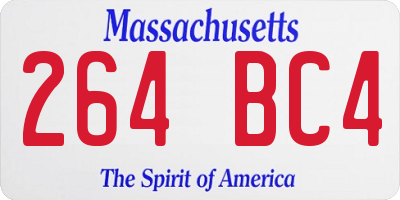 MA license plate 264BC4