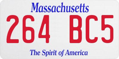 MA license plate 264BC5