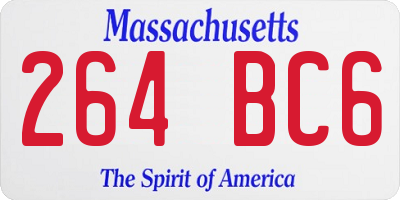 MA license plate 264BC6