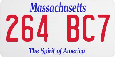 MA license plate 264BC7