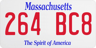 MA license plate 264BC8