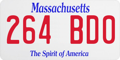 MA license plate 264BD0