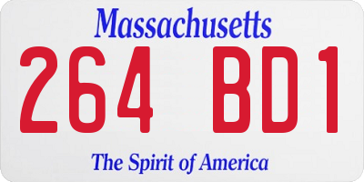 MA license plate 264BD1