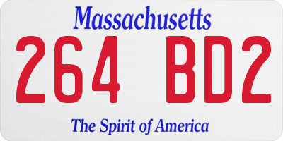 MA license plate 264BD2