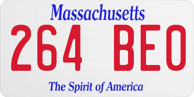 MA license plate 264BE0