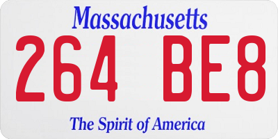 MA license plate 264BE8