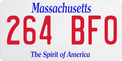 MA license plate 264BF0