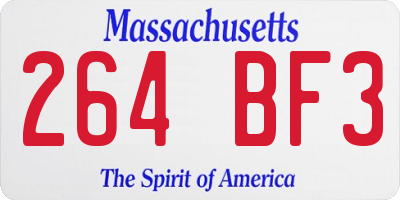 MA license plate 264BF3
