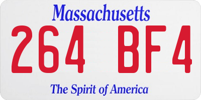 MA license plate 264BF4