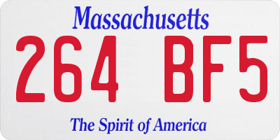 MA license plate 264BF5