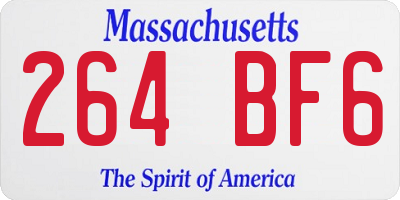 MA license plate 264BF6