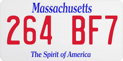 MA license plate 264BF7