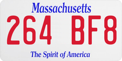 MA license plate 264BF8