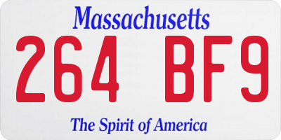 MA license plate 264BF9