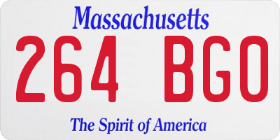 MA license plate 264BG0