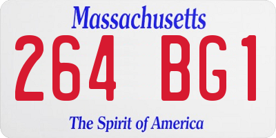MA license plate 264BG1