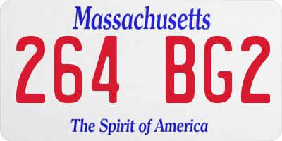 MA license plate 264BG2