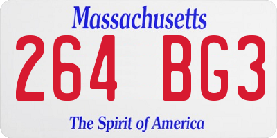MA license plate 264BG3