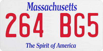 MA license plate 264BG5