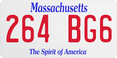MA license plate 264BG6