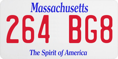 MA license plate 264BG8