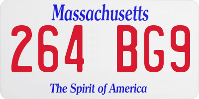 MA license plate 264BG9