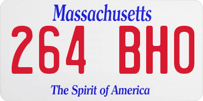 MA license plate 264BH0