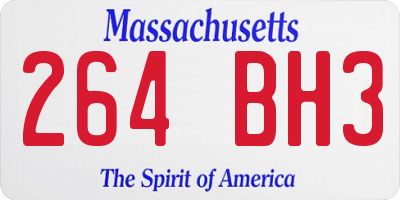 MA license plate 264BH3