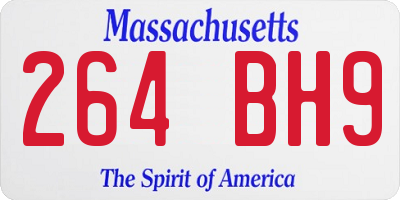 MA license plate 264BH9